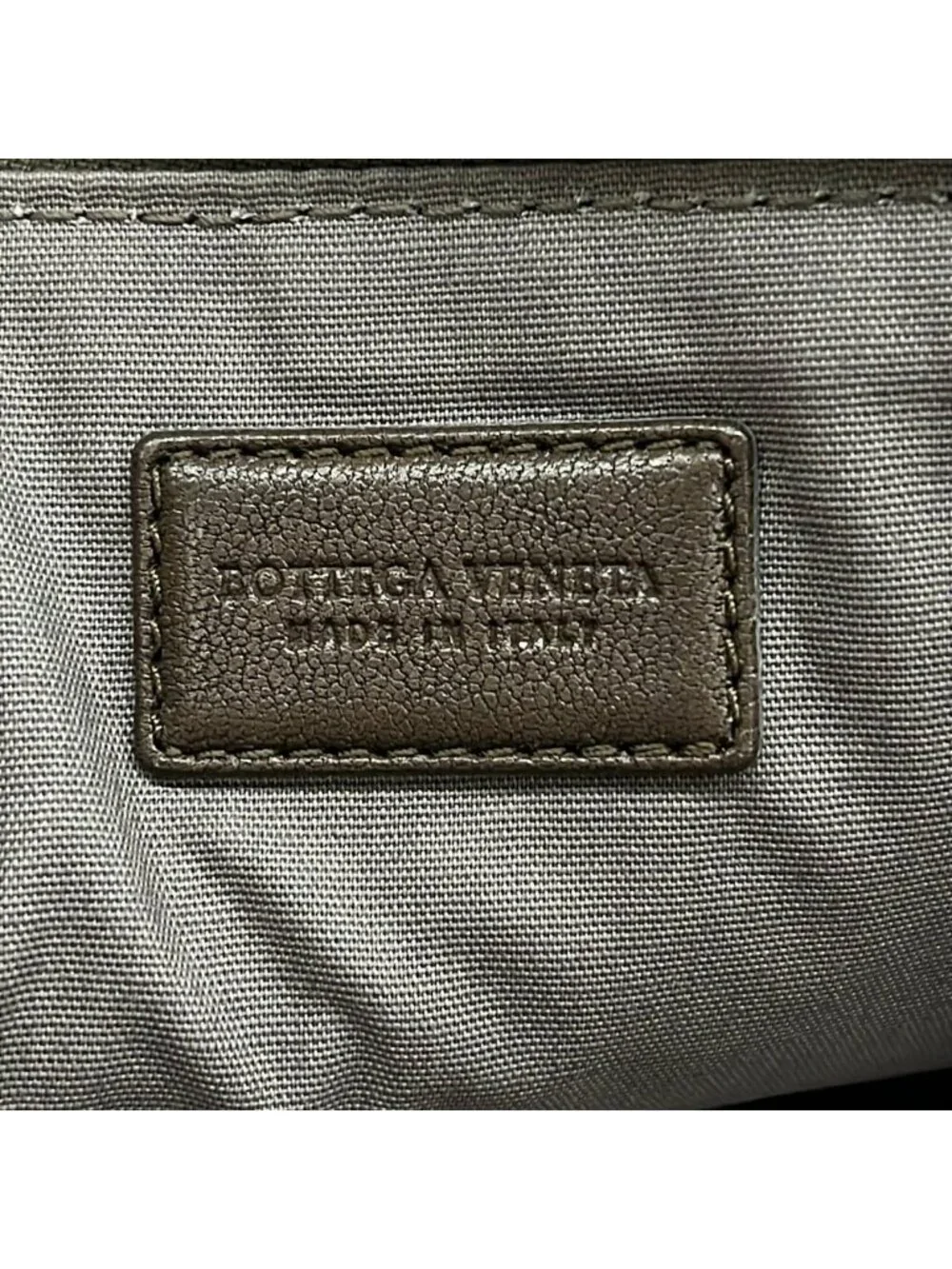 Bottega Veneta Clutch Intrecciato Dark Brown Beige Green Leather